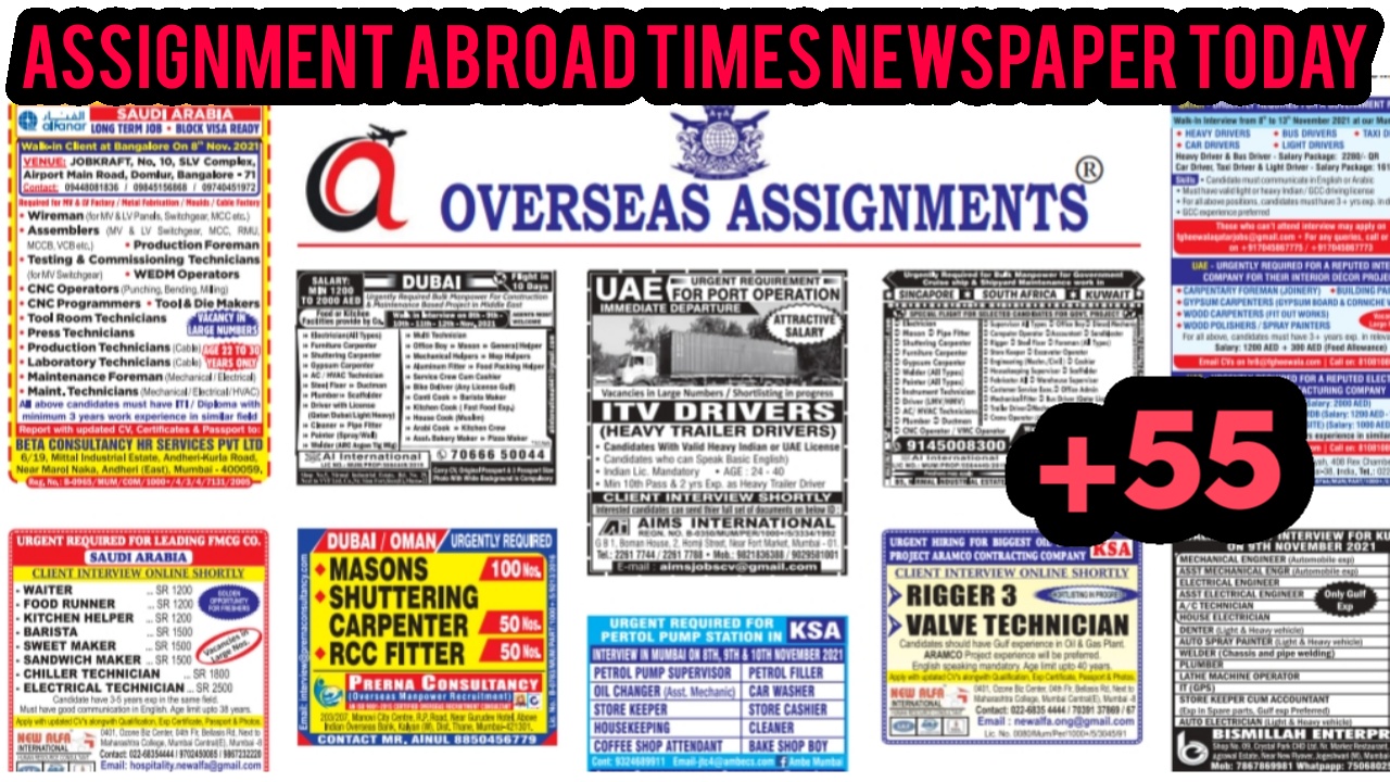 Overseas Assignment abroad times newspaper full PDF upload here