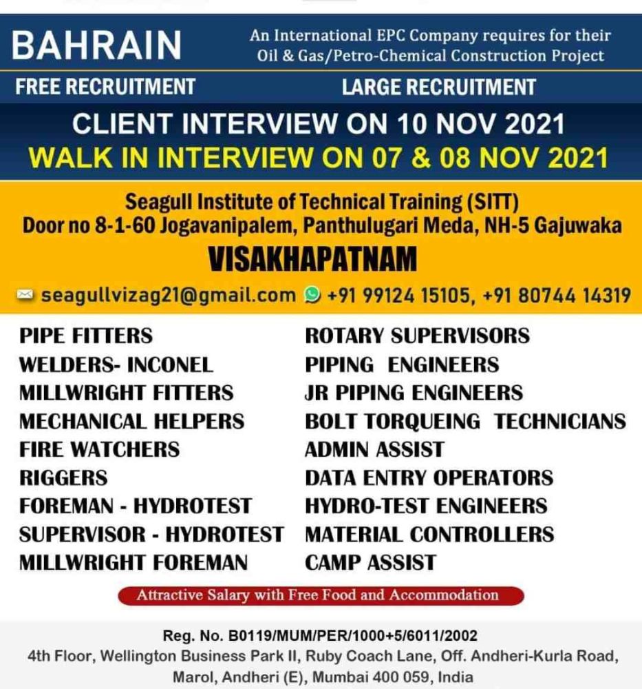 Free Requirement for Bahrain.