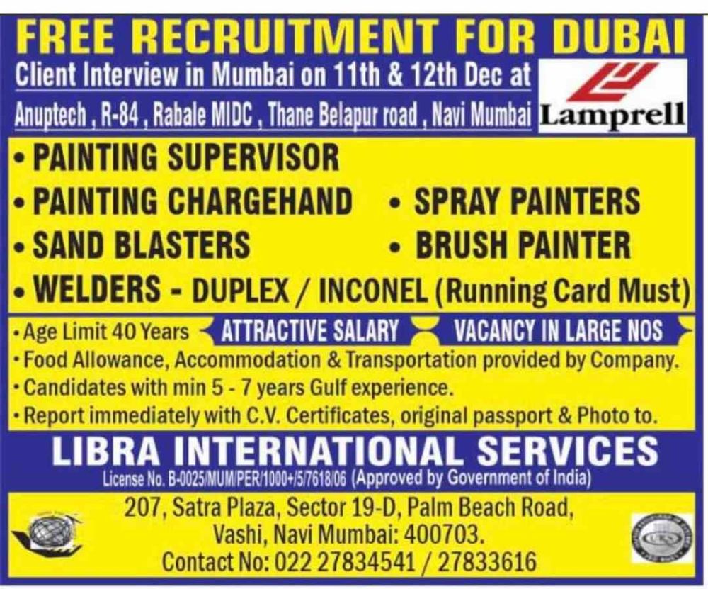 Free Requirement for Dubai.