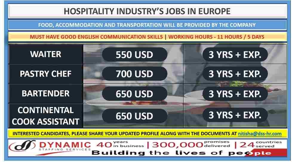 Required for hospitality industry in Europe.