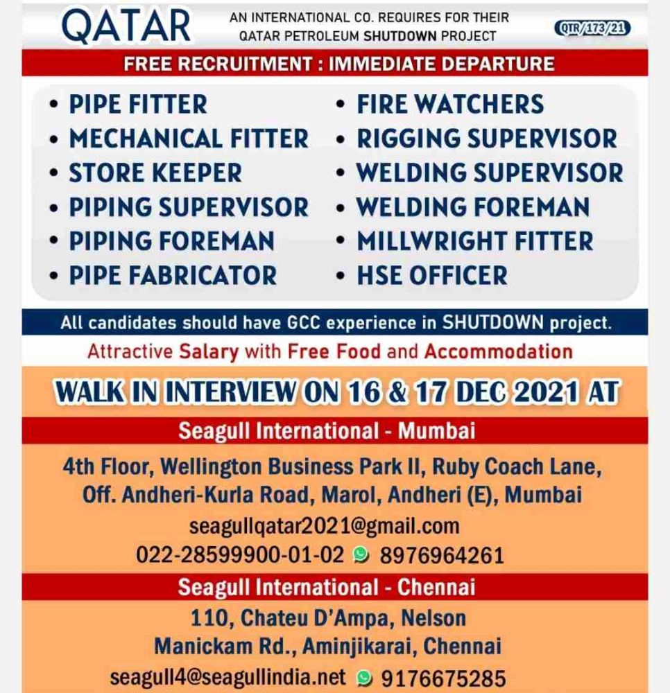 Gulf Job Vacancy in Qatar.