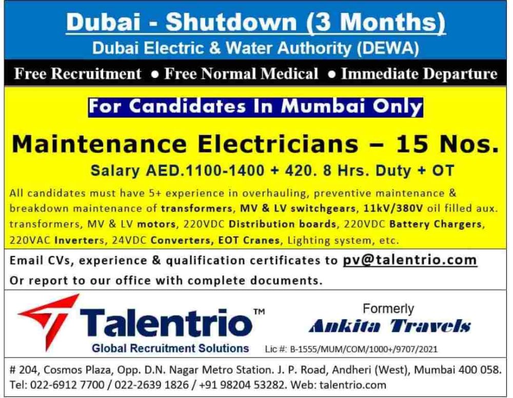 Dubai shutdown jobs.