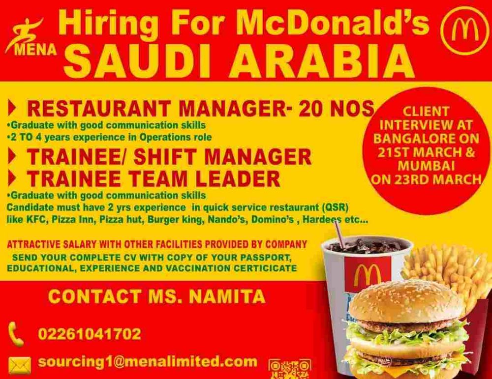 Requirement for Saudi Arab.