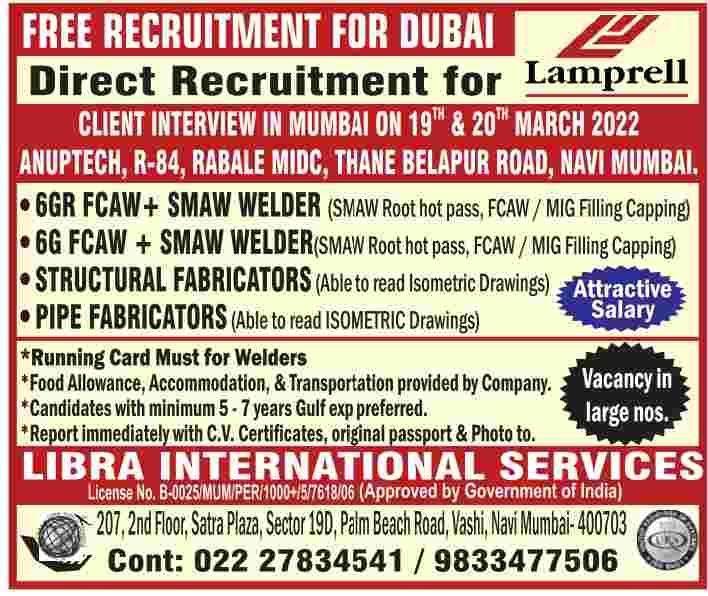 free Requirement for Dubai.